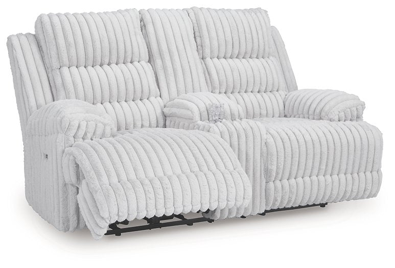 Rhines Falls Power Reclining Loveseat with Console - Jay's Mattress Plus (NY)