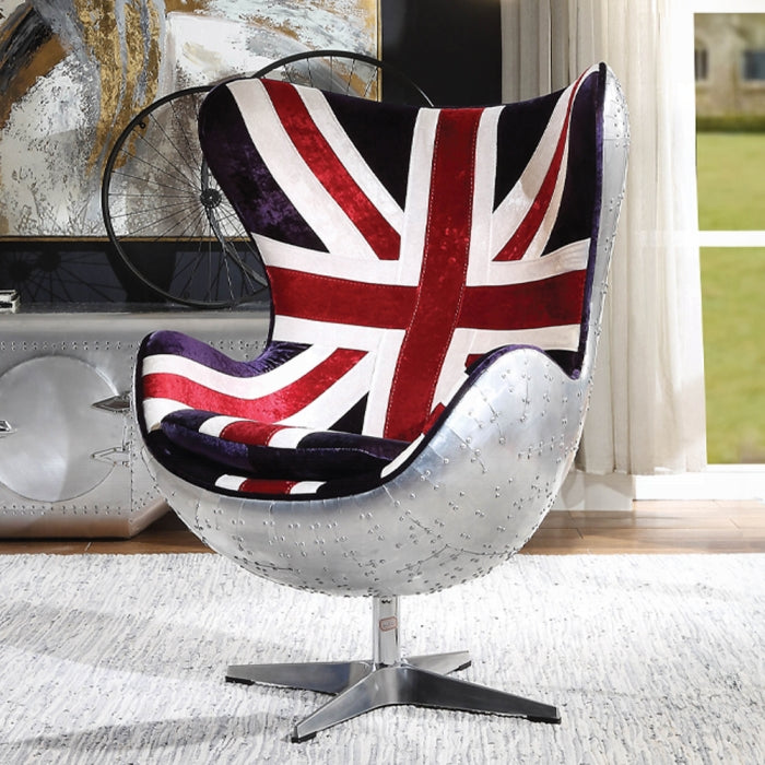 Brancaster British Flag Accent Chair With Swivel - Jay's Mattress Plus (NY)