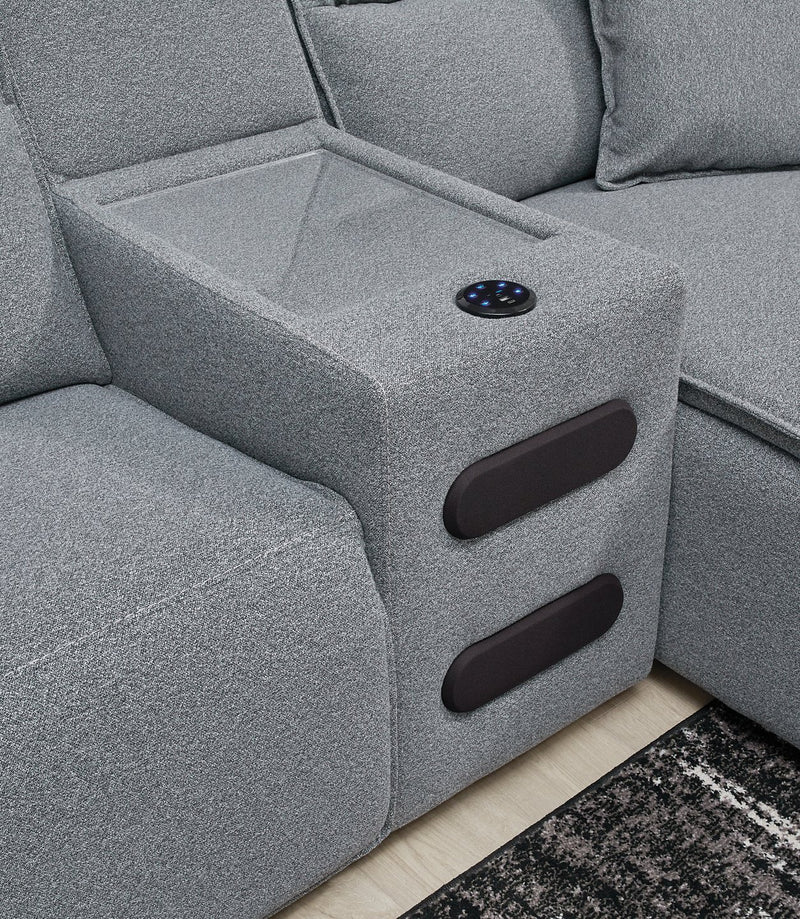 ModMax II Reclining Sectional with Chaise and Audio Console - Jay's Mattress Plus (NY)