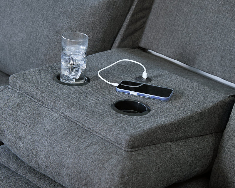 Side-Swipe Reclining Sofa with Drop Down Table - Jay's Mattress Plus (NY)