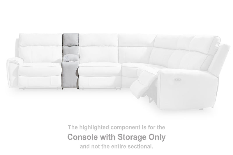 Social Pointe Reclining Sectional with Storage Console - Jay's Mattress Plus (NY)
