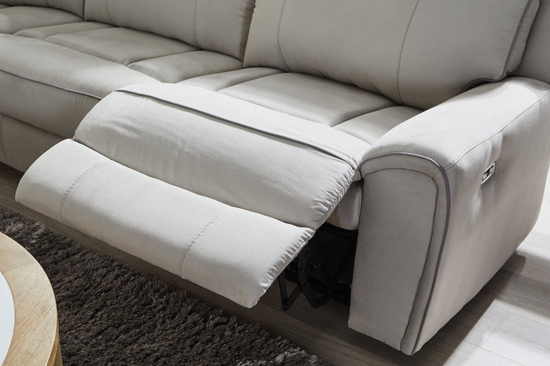 Social Pointe Reclining Sectional with Storage Console - Jay's Mattress Plus (NY)