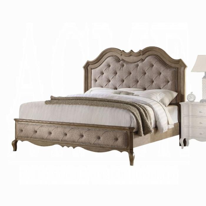 Chelmsford Beige Fabric & Antique Taupe Queen Bed - Jay's Mattress Plus (NY)
