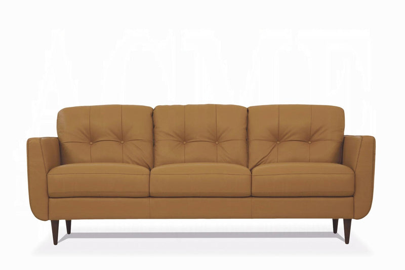 Radwan Camel Leather Sofa - Jay's Mattress Plus (NY)