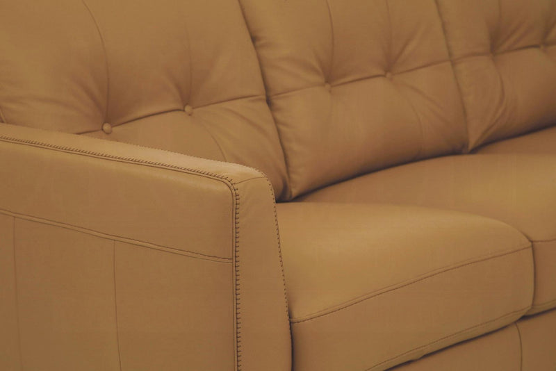 Radwan Camel Leather Sofa - Jay's Mattress Plus (NY)