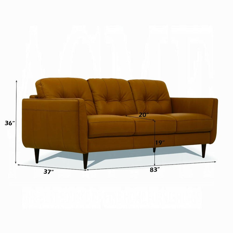 Radwan Camel Leather Sofa - Jay's Mattress Plus (NY)