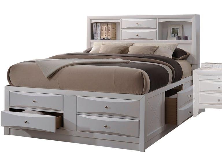 Acme Ireland King Storage Bed in White 21696EK - Jay's Mattress Plus (NY)
