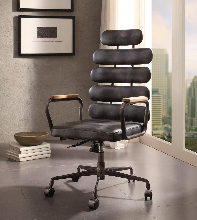 Calan Vintage Black Top Grain Leather Office Chair image