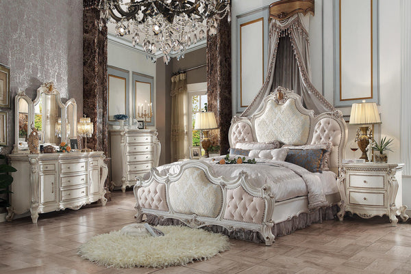 Picardy Fabric & Antique Pearl Eastern King Bed - Jay's Mattress Plus (NY)