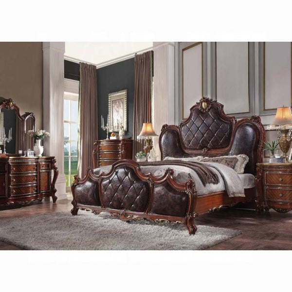 Picardy PU & Cherry Oak Eastern King Bed - Jay's Mattress Plus (NY)