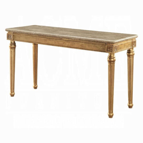 Acme Furniture Daesha Sofa Table in Marble/Antique Gold 81718 - Jay's Mattress Plus (NY)