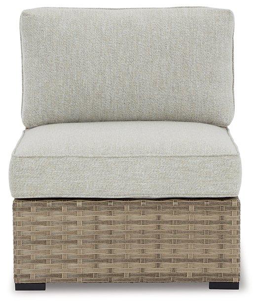 Calworth Outdoor Armless Chair with Cushion (Set of 2)