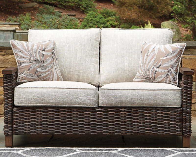 Paradise Trail Outdoor Loveseat, Lounge Chairs and Fire Pit Table - Jay's Mattress Plus (NY)