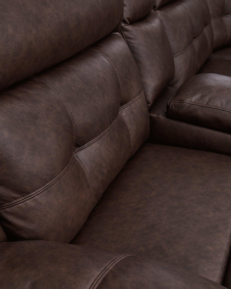 Punch Up Power Reclining Sectional Loveseat with Console - Jay's Mattress Plus (NY)