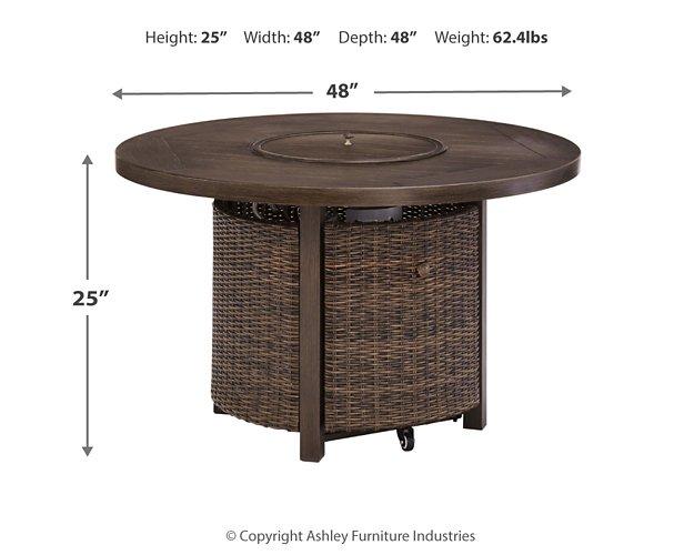 Paradise Trail Paradise Trail Fire Pit Table with 4 Nuvella Swivel Lounge Chairs - Jay's Mattress Plus (NY)