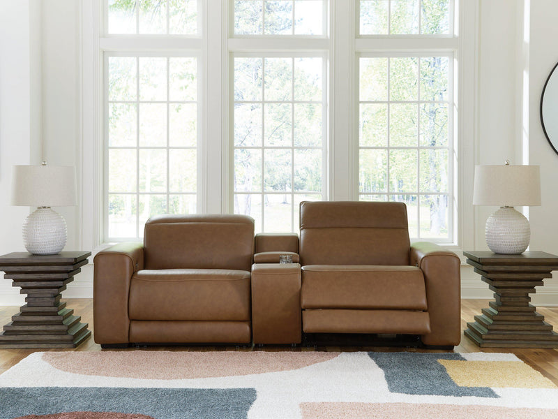 Magic Man Power Reclining Sectional Loveseat with Console - Jay's Mattress Plus (NY)