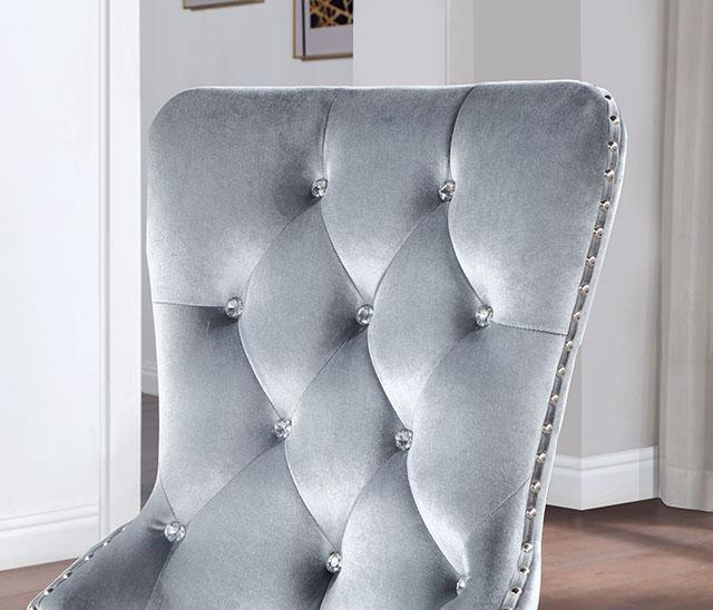 ADALIA Wingback Chair (2/CTN), Silver/Dark Gray - Jay's Mattress Plus (NY)
