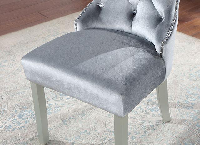 ADALIA Wingback Chair (2/CTN), Silver/Dark Gray - Jay's Mattress Plus (NY)