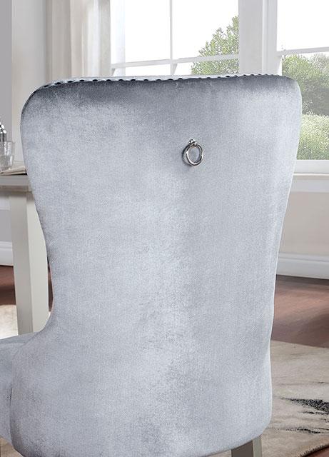 ADALIA Wingback Chair (2/CTN), Silver/Dark Gray - Jay's Mattress Plus (NY)