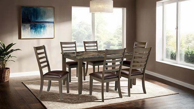 Adia 7 Pc Dinning Table Set Grey & Brown - Jay's Mattress Plus (NY)