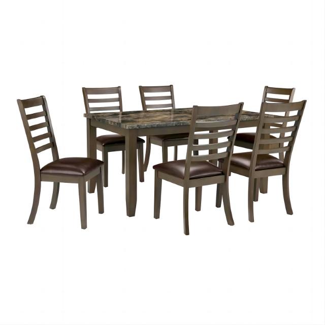 Adia 7 Pc Dinning Table Set Grey & Brown - Jay's Mattress Plus (NY)