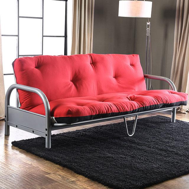 Aksel Black/Red Futon Mattress, Black, Red & Gray - Jay's Mattress Plus (NY)