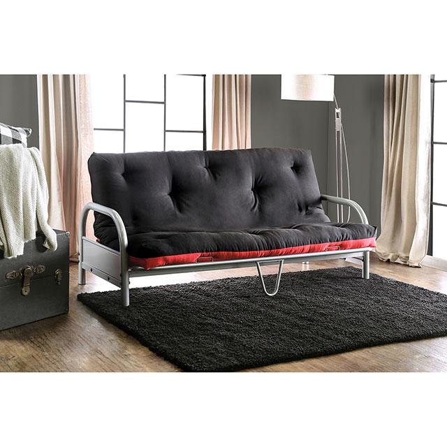 Aksel Black/Red Futon Mattress, Black, Red & Gray - Jay's Mattress Plus (NY)