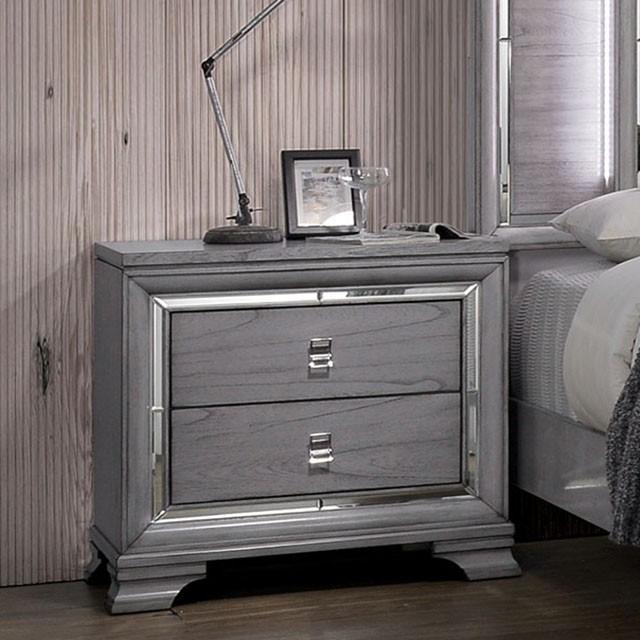 Alanis Light Gray Night Stand - Jay's Mattress Plus (NY)