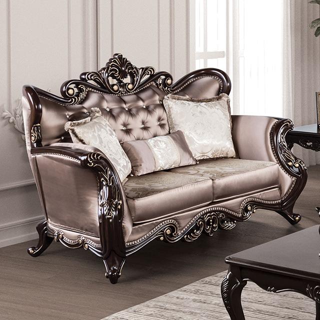 Albacete Loveseat Campage & Walnut - Jay's Mattress Plus (NY)