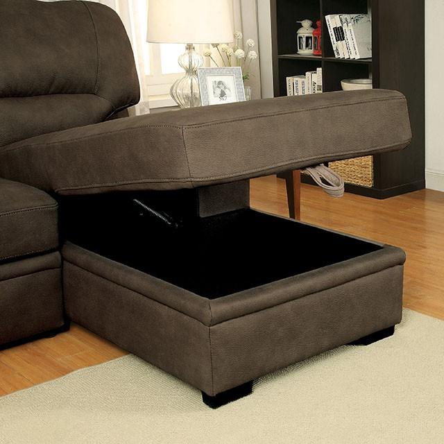 ALCESTER Brown & Gray Sectional w/ Sleeper, Ash - Jay's Mattress Plus (NY)