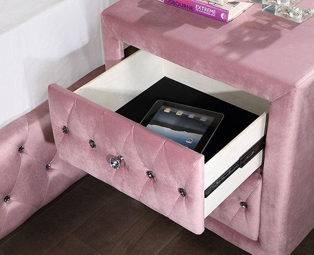 ZOHAR Night Stand, Pink - Jay's Mattress Plus (NY)