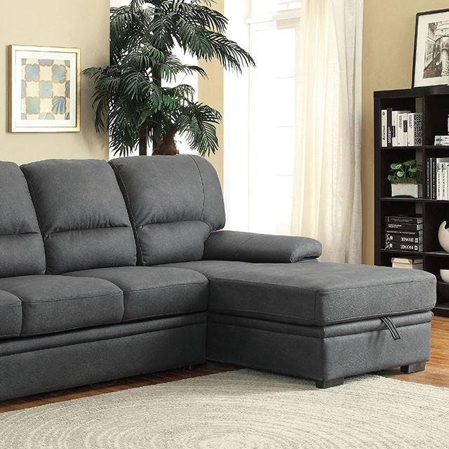 ALCESTER Brown & Gray Sectional w/ Sleeper, Ash - Jay's Mattress Plus (NY)