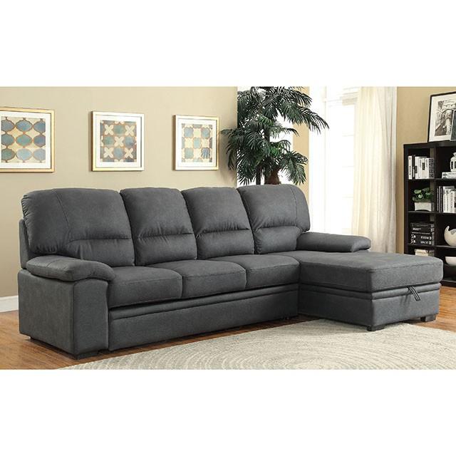 ALCESTER Brown & Gray Sectional w/ Sleeper, Ash - Jay's Mattress Plus (NY)