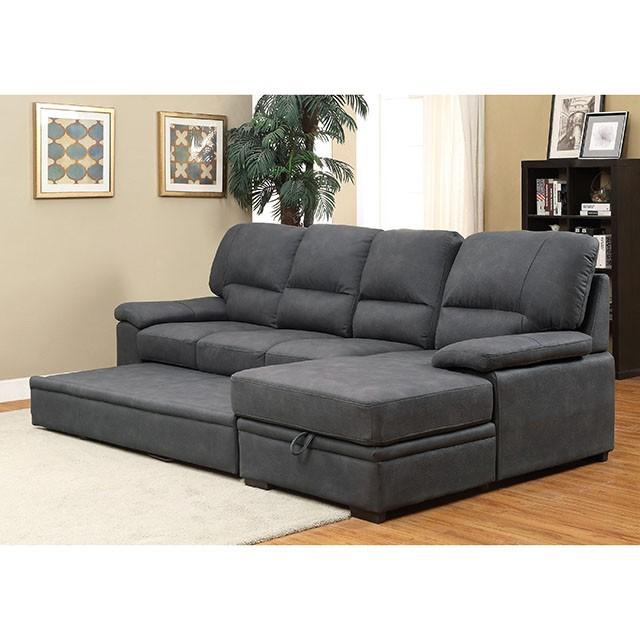 ALCESTER Brown & Gray Sectional w/ Sleeper, Ash - Jay's Mattress Plus (NY)