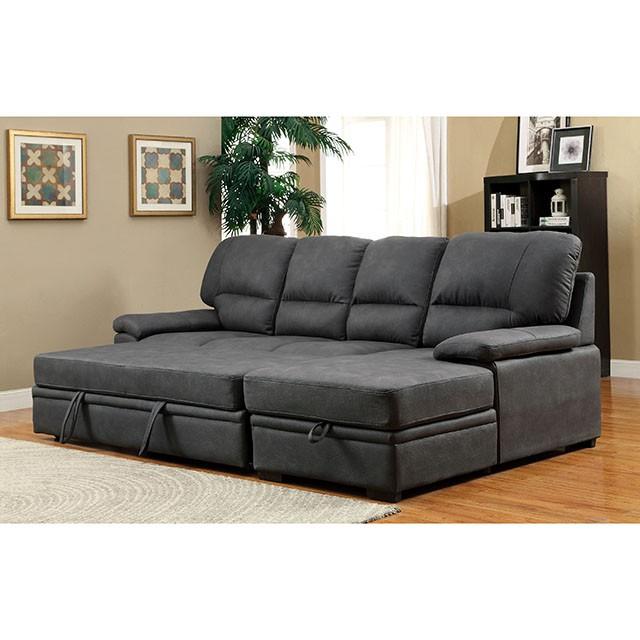 ALCESTER Brown & Gray Sectional w/ Sleeper, Ash - Jay's Mattress Plus (NY)