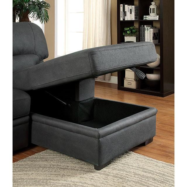 ALCESTER Brown & Gray Sectional w/ Sleeper, Ash - Jay's Mattress Plus (NY)