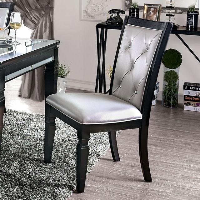 Alena Black/Silver Side Chair (2/CTN) - Jay's Mattress Plus (NY)