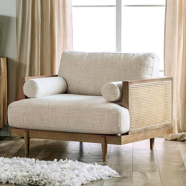 ALESUND Chair, Beige/Light Oak Natural & Brown - Jay's Mattress Plus (NY)