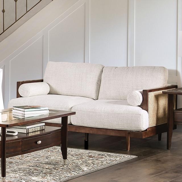 ALESUND Loveseat, Beige/Light Oak, Natural & Brown - Jay's Mattress Plus (NY)