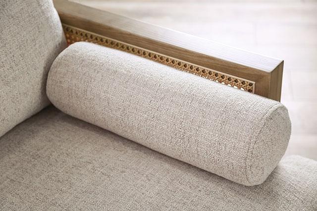 ALESUND Loveseat, Beige/Light Oak, Natural & Brown - Jay's Mattress Plus (NY)