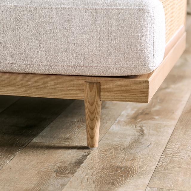 ALESUND Loveseat, Beige/Light Oak, Natural & Brown - Jay's Mattress Plus (NY)