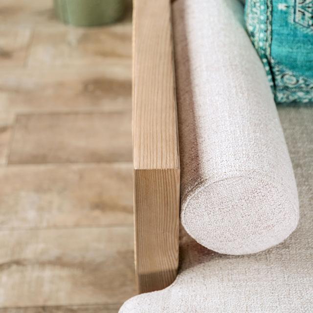 ALESUND Loveseat, Beige/Light Oak, Natural & Brown - Jay's Mattress Plus (NY)