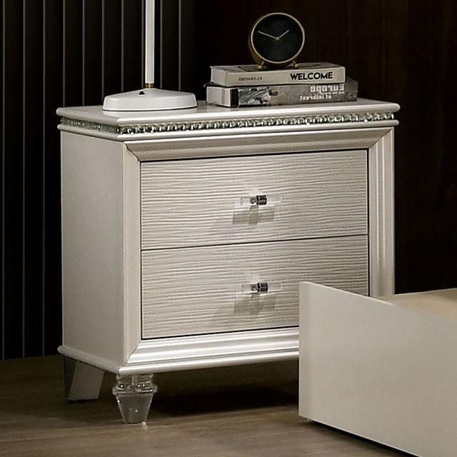 ALLIE Night Stand Beige & Rose Gold - Jay's Mattress Plus (NY)
