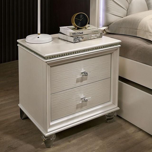 ALLIE Night Stand Beige & Rose Gold - Jay's Mattress Plus (NY)