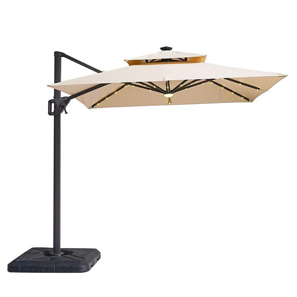 Xico 8 Ft Square Umbrella w/ Double Top w/ LED Light + 37" Large Base - Jay's Mattress Plus (NY)