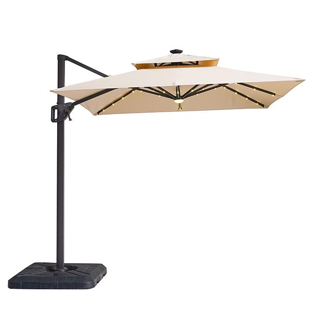 Xico 8 Ft Square Umbrella w/ Double Top w/ LED Light + 37" Large Base - Jay's Mattress Plus (NY)