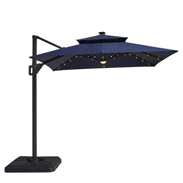Xico 8 Ft Square Umbrella w/ Double Top w/ LED Light + 37" Large Base - Jay's Mattress Plus (NY)