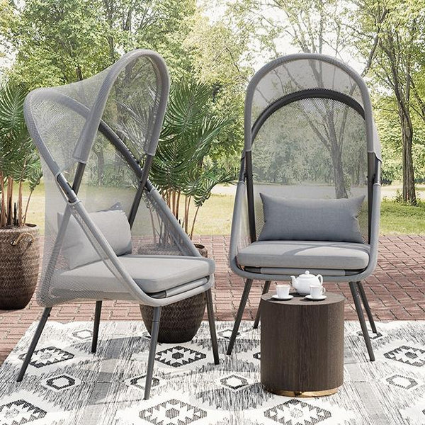 Alverta Foldable Chair Grey & Black (2/Ctn) - Jay's Mattress Plus (NY)