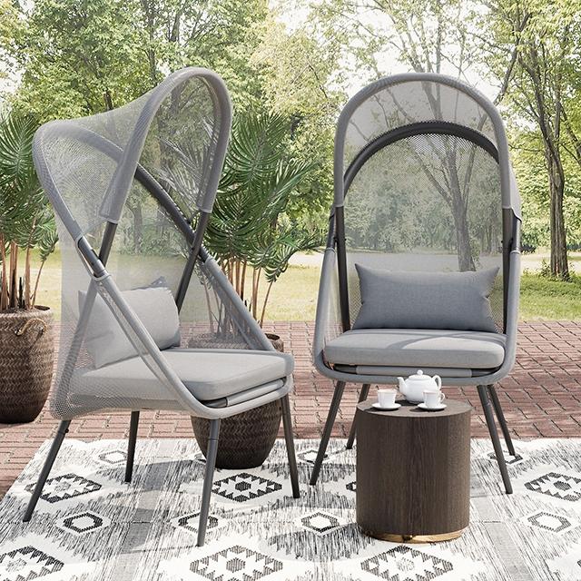 Alverta Foldable Chair Grey & Black (2/Ctn) - Jay's Mattress Plus (NY)