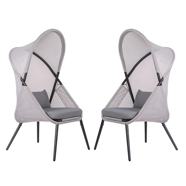 Alverta Foldable Chair Grey & Black (2/Ctn) - Jay's Mattress Plus (NY)